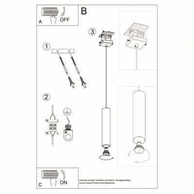 Lampa wisząca LAGOS 1 czarny (SL.0327)